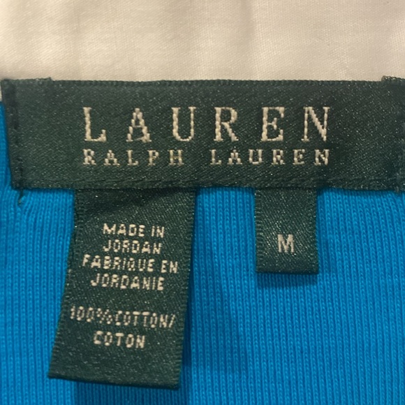 Ralph Lauren - Lauren Shirt  Turquoise with 3/4 sleeves  Sz M - Picture 2 of 4